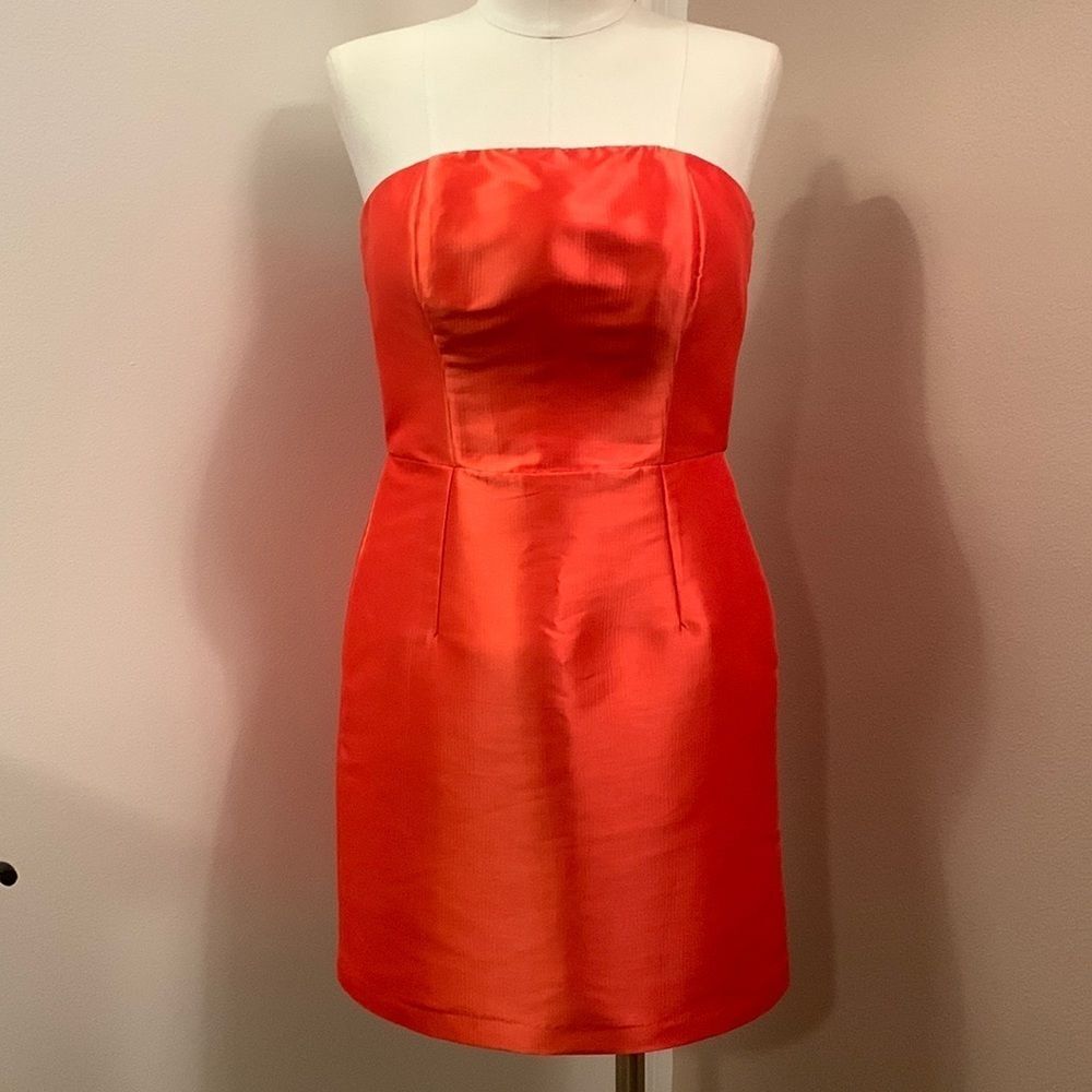 ASOS Satin Sleeveless A Line Mini Dress Blood Orange Size 6